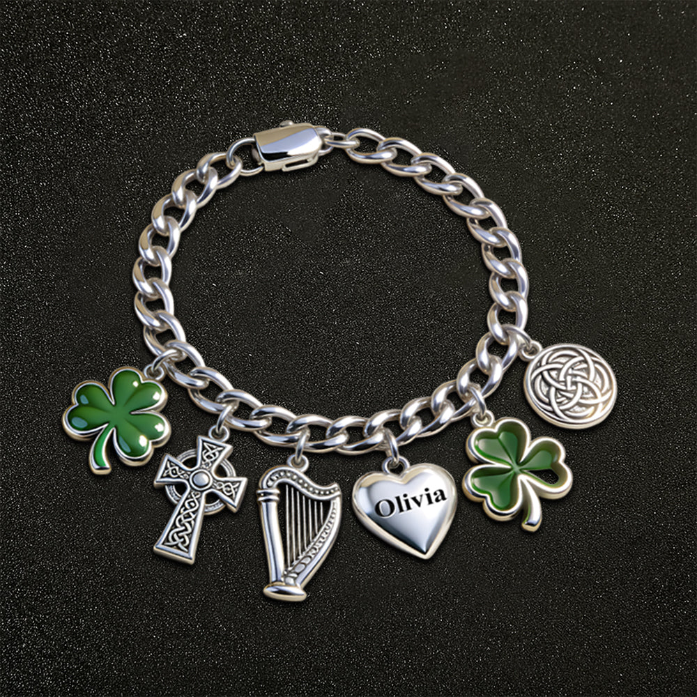 Feiern Sie den St. Patrick's Day – personalisiertes irisches Armband mit Anhängern