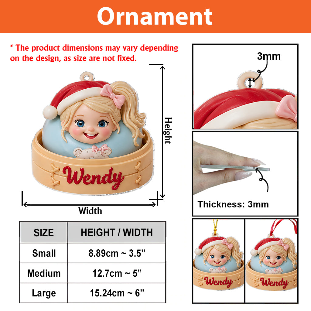 Merry Christmas Dumpling Gift For Kids - Personalized Kid Premium 3D Ornament