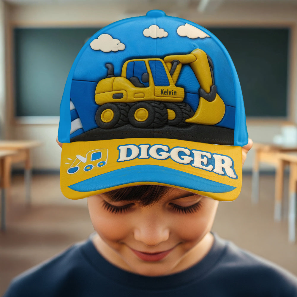 Excavator Cute Children's Gift - Personalized Kid Classic Cap & Backpack