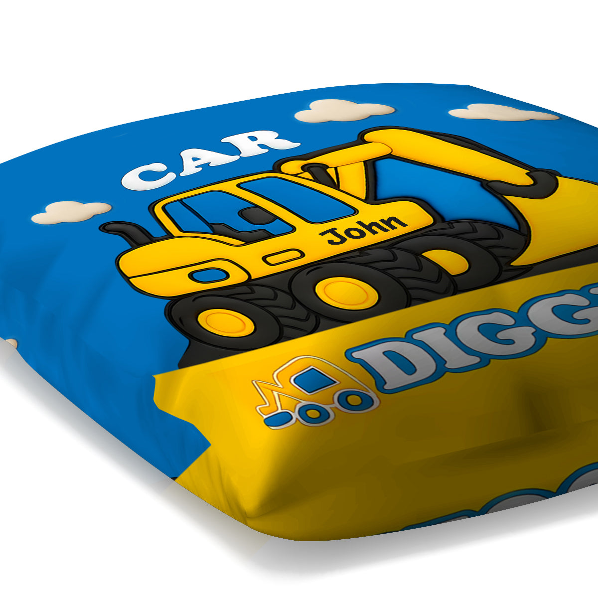 Excavator Cute Children's Gift - Personalized Kid Throw Pillow