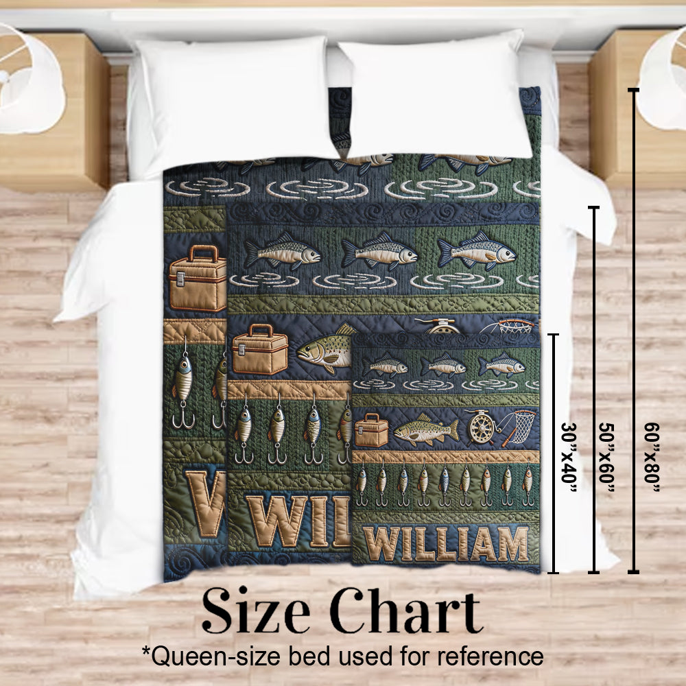 Love Fishing - Personalized Fishing Blanket