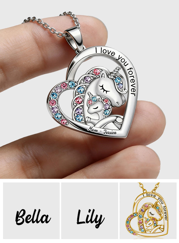I Love You Forever - Personalized Kid Shaped Metal Pendant Necklace
