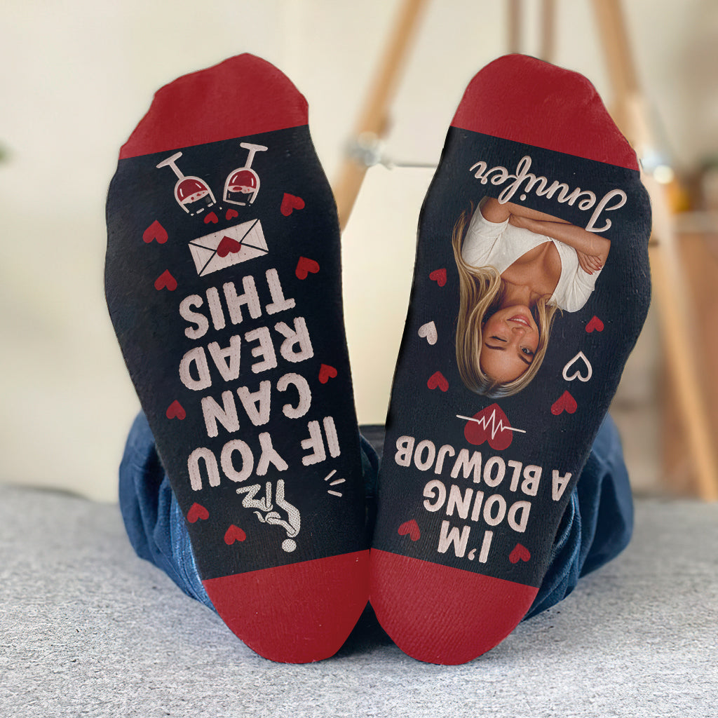 I'm Doing A Blowjob - Personalized Spicy Couple Socks