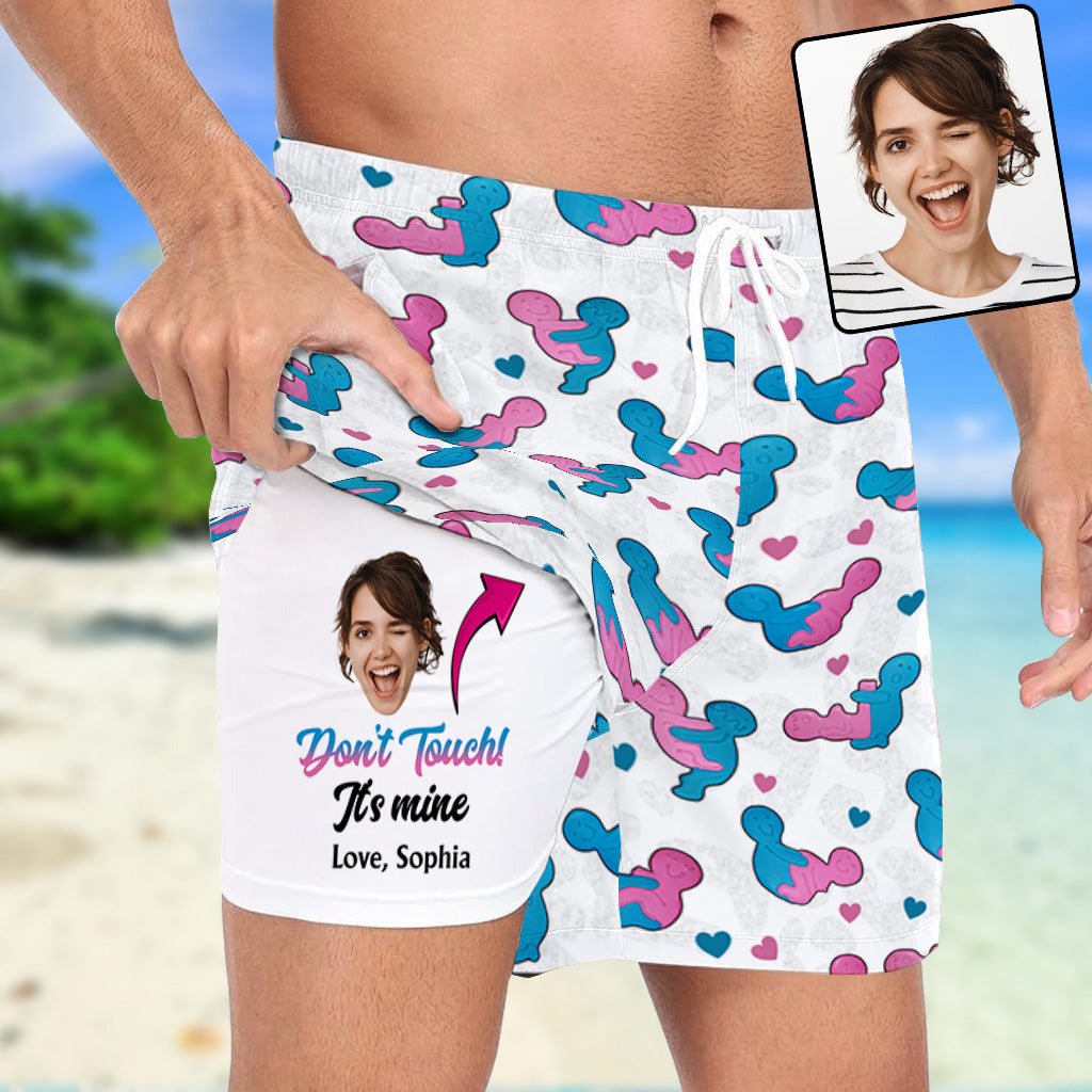 I Love You - Personalized Couple Men Swim Trunks With Liner