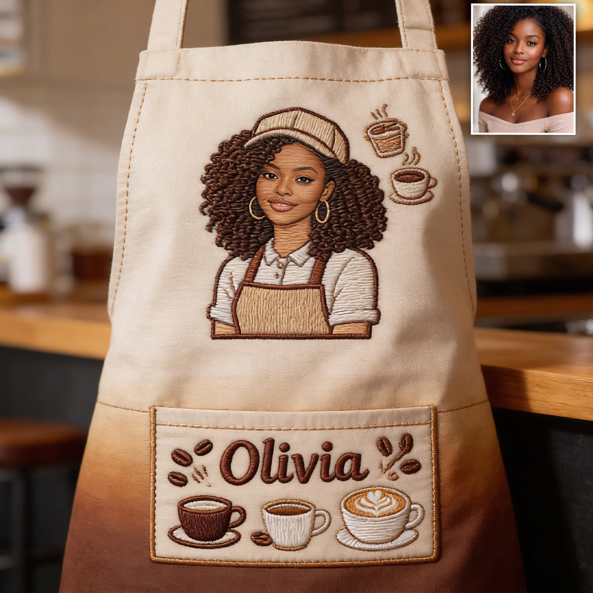 Bester Barista - Personalisierte Kaffeeschürze mit Taschen