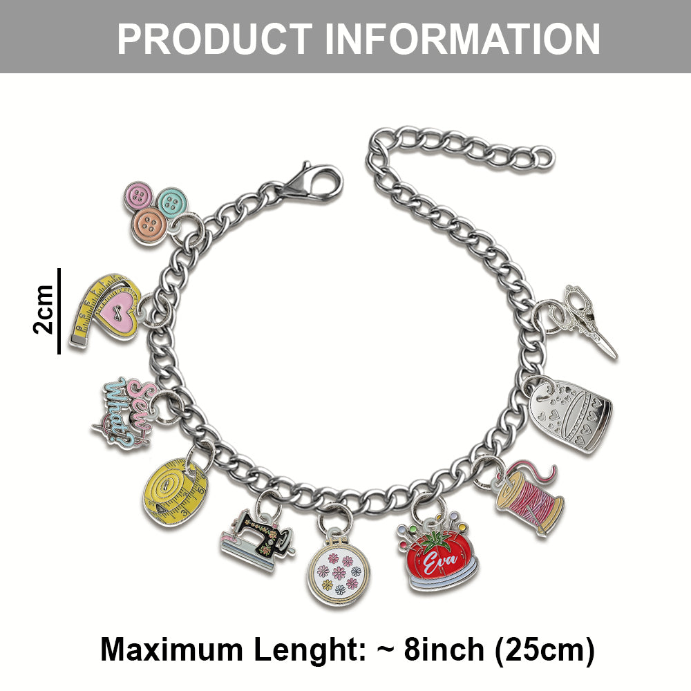 Sewing Lovers - Personalized Sewing Bracelet With Charms