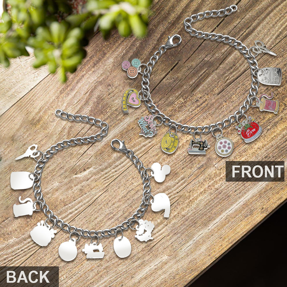 Sewing Lovers - Personalized Sewing Bracelet With Charms