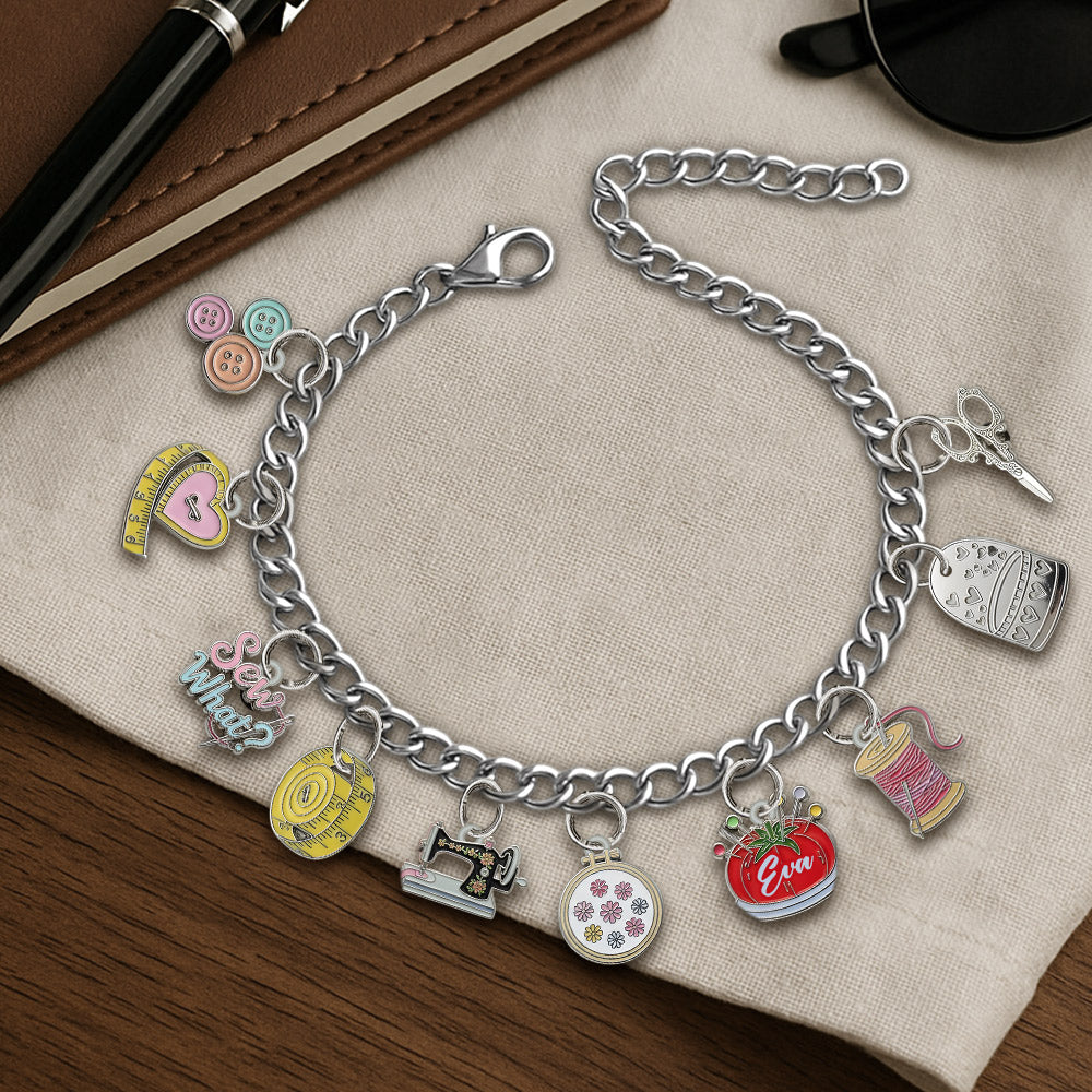 Sewing Lovers - Personalized Sewing Bracelet With Charms