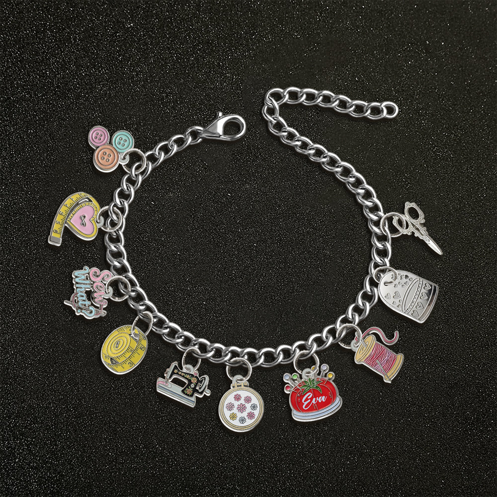 Sewing Lovers - Personalized Sewing Bracelet With Charms
