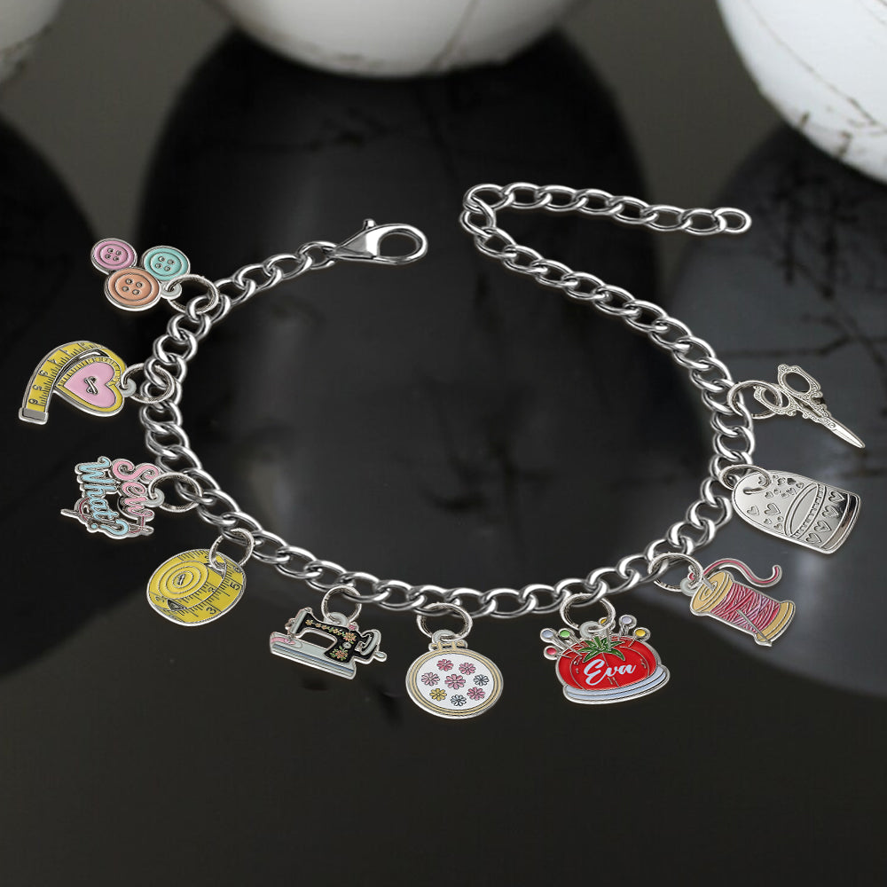 Sewing Lovers - Personalized Sewing Bracelet With Charms