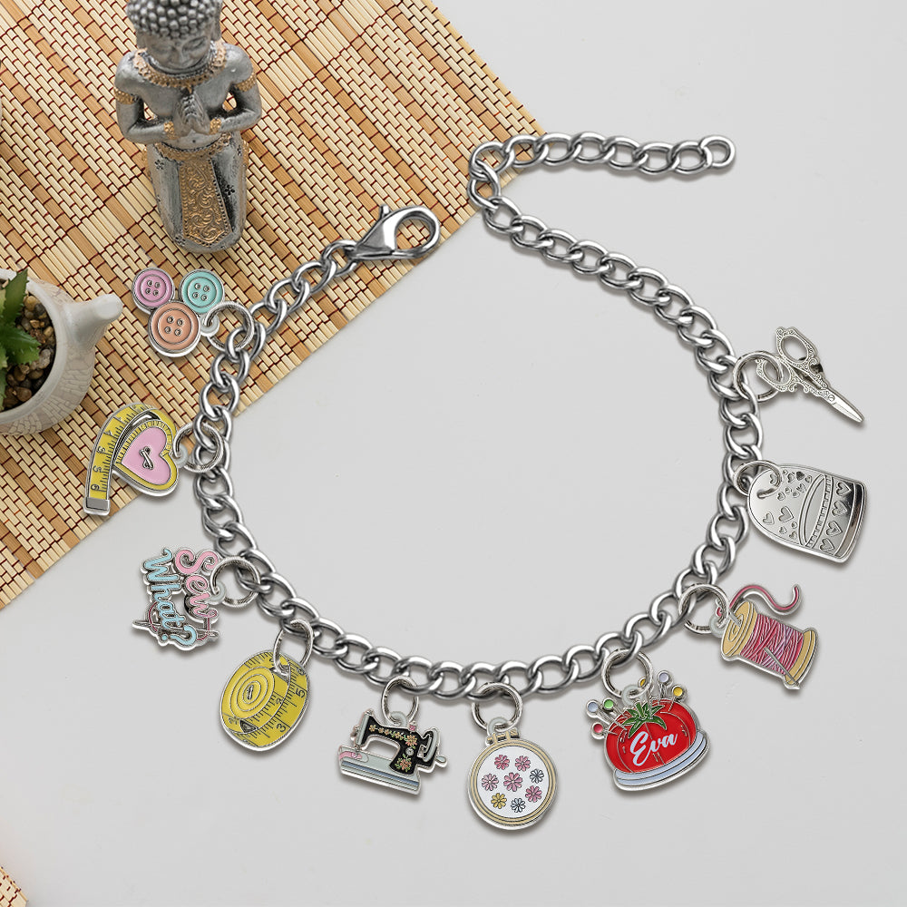 Sewing Lovers - Personalized Sewing Bracelet With Charms