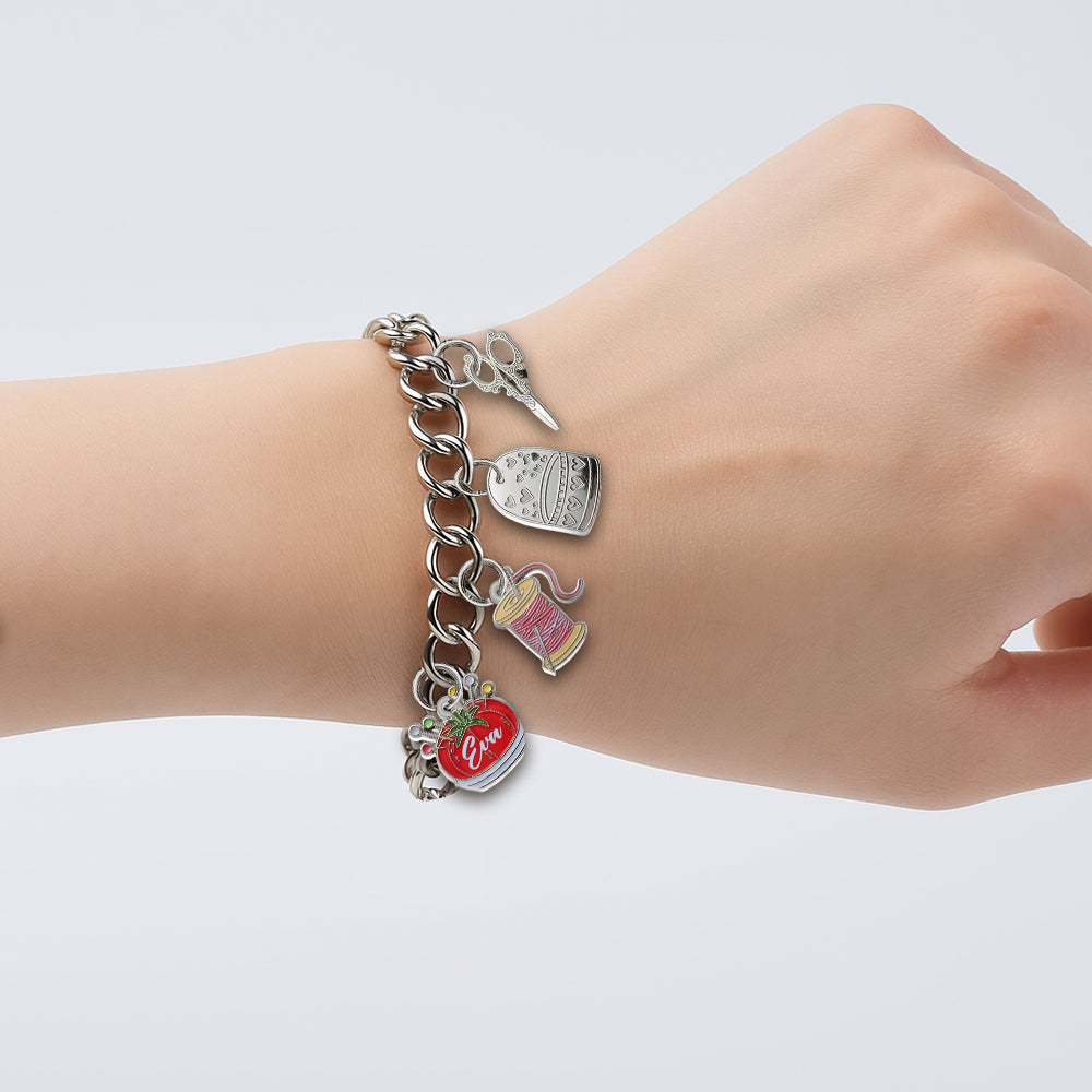 Sewing Lovers - Personalized Sewing Bracelet With Charms