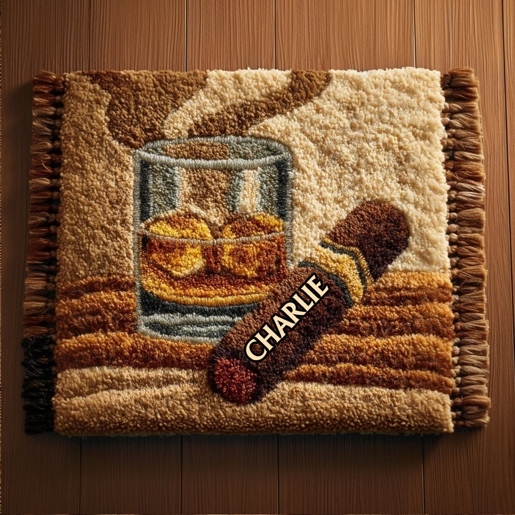 Unique Gift For Whiskey, Bourbon, Cigar... Lovers - Personalized Whisky Non-Slip Tufted Rug