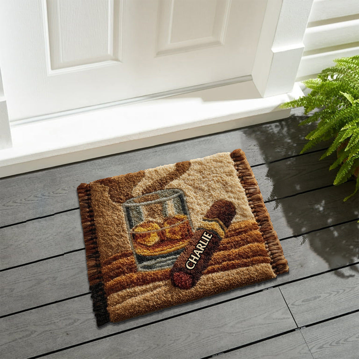 Unique Gift For Whiskey, Bourbon, Cigar... Lovers - Personalized Whisky Non-Slip Tufted Rug