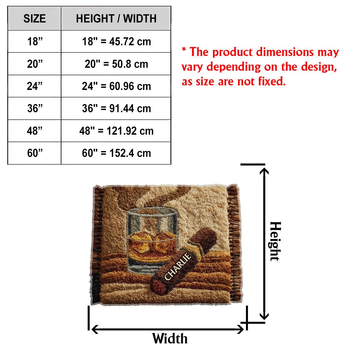 Unique Gift For Whiskey, Bourbon, Cigar... Lovers - Personalized Whisky Non-Slip Tufted Rug