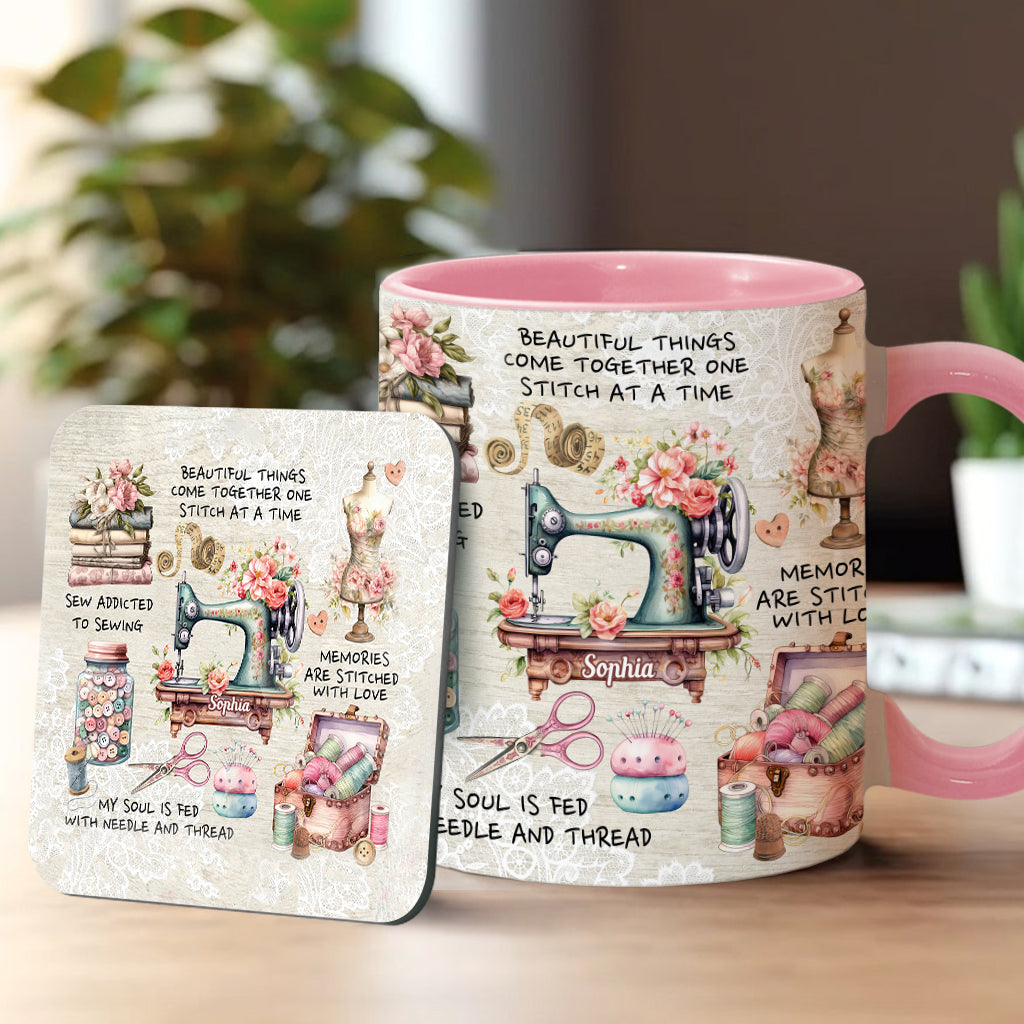 Sew Addicted To Sewing - Personalized Sewing Accent Mug