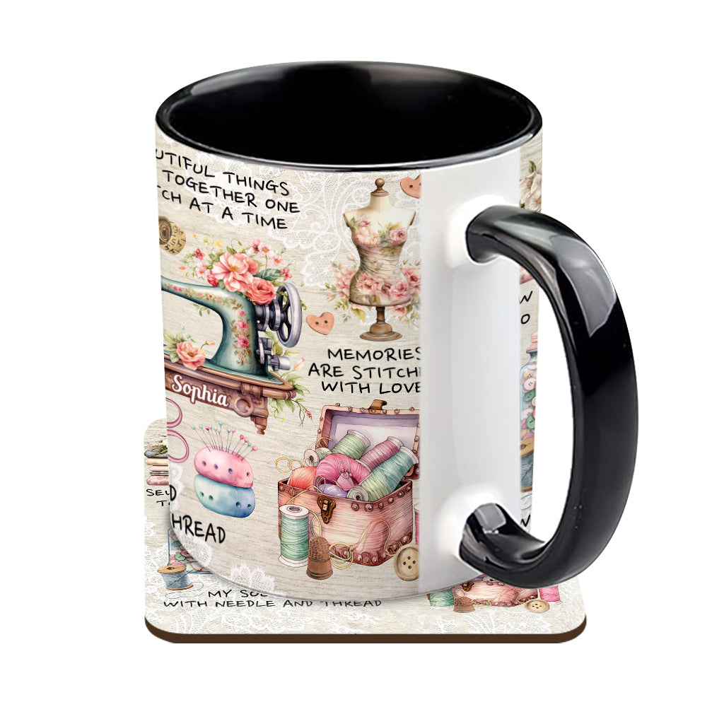 Sew Addicted To Sewing - Personalized Sewing Accent Mug