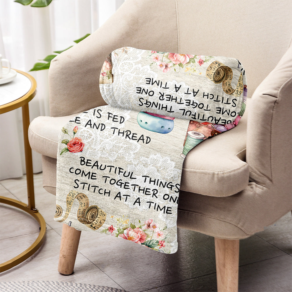 Sew Addicted To Sewing - Personalized Sewing Blanket