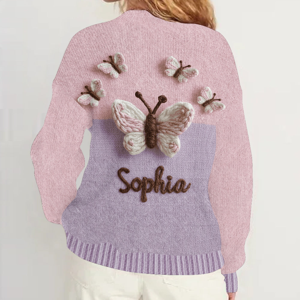 Beautiful Buttterfly - Personalized Butterfly Cardigan Sweater