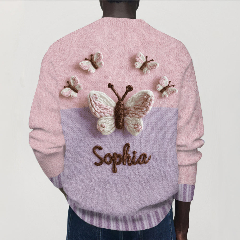 Beautiful Buttterfly - Personalized Butterfly Cardigan Sweater