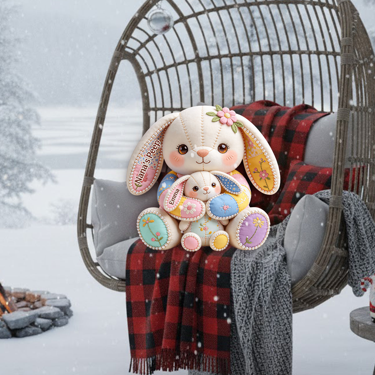 Grandma's Peeps - Personalized Grandma Premium Faux Fur Pillow