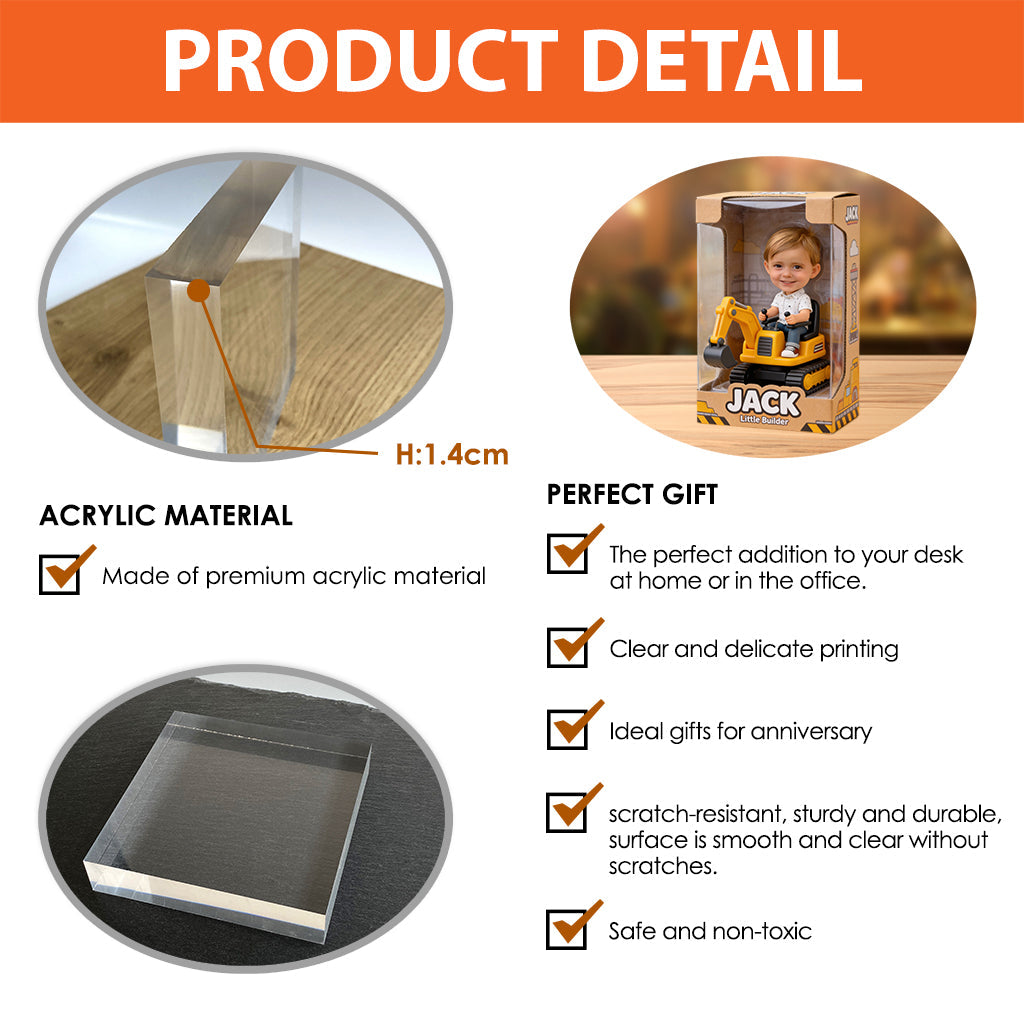 Little Builder - Personalized Kid Custom Shaped Acrylic Plaque