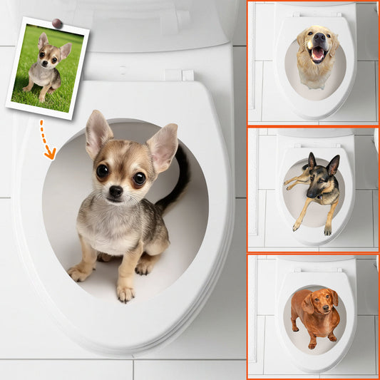 Your Dog Peeking Out Funny - Personalized Dog Decal Full