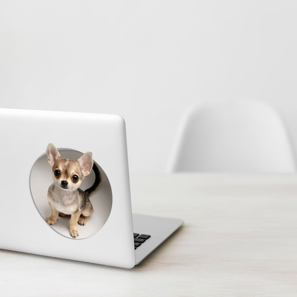 Your Dog Peeking Out Funny - Personalized Dog Decal Full