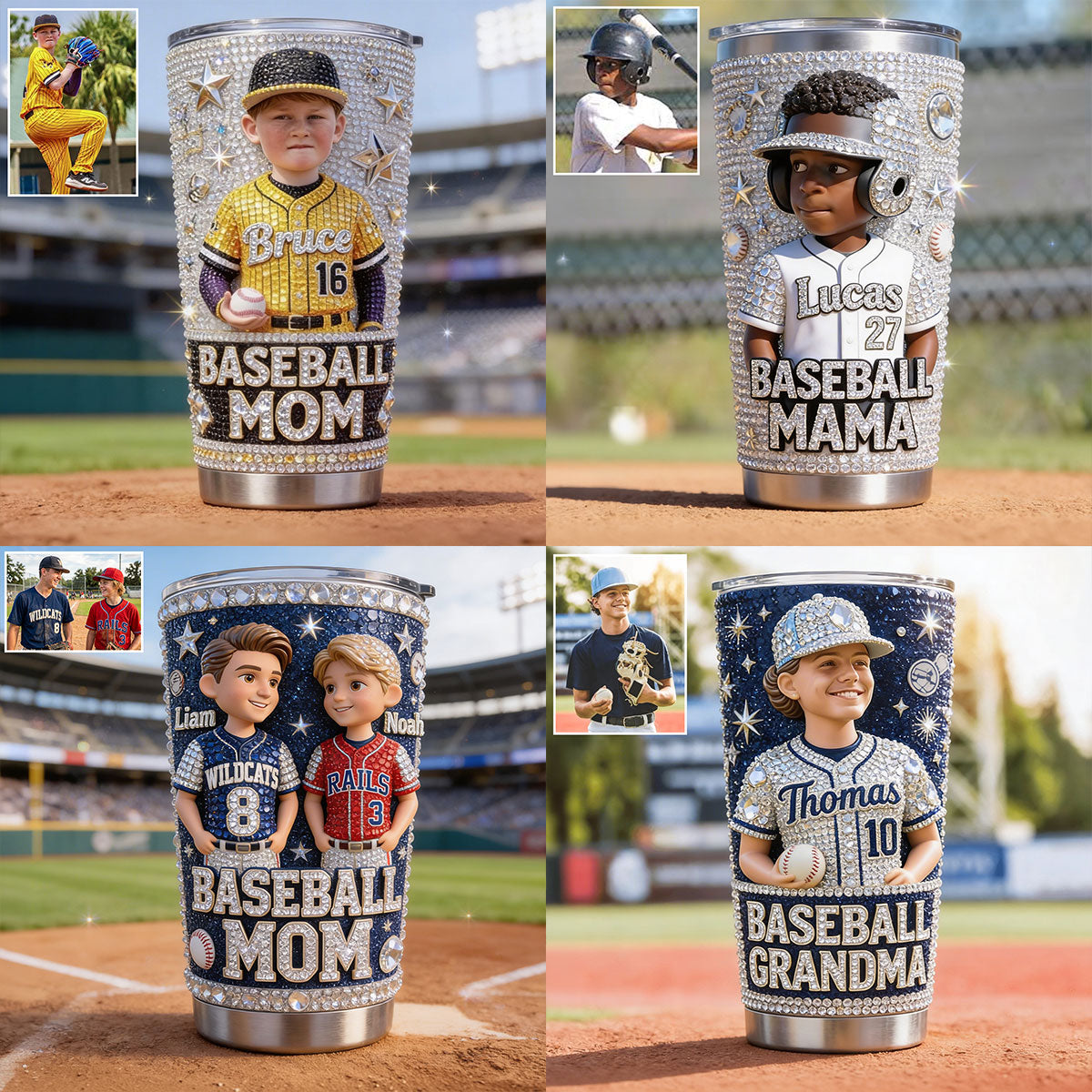 Baseball Mama, Oma - Personalisierter Baseball-Becher