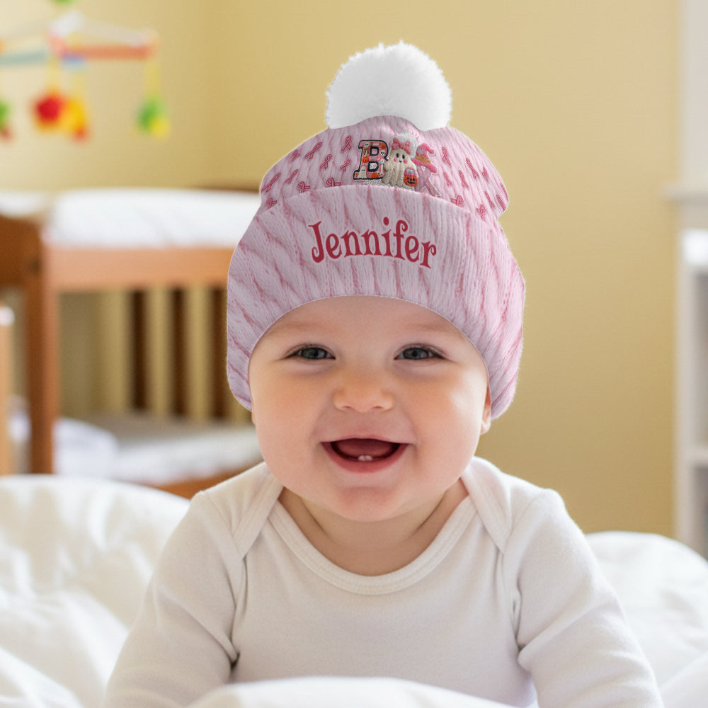 Ghost Breast Cancer Awareness - Personalized Breast Cancer Awareness Beanie Hat