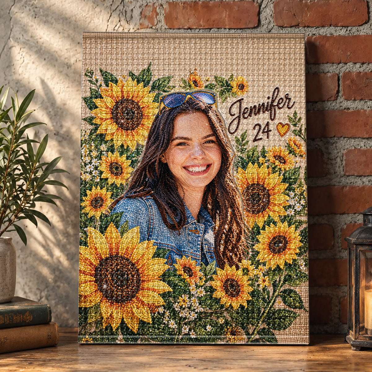 Cadeau d'anniversaire Art Floral - Kit de Peinture Diamant Personnalisé
