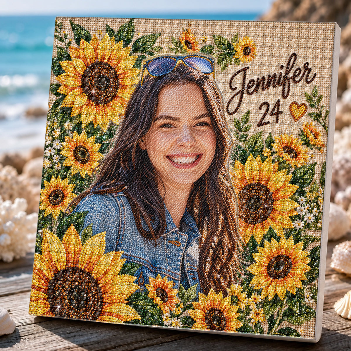 Cadeau d'anniversaire Art Floral - Kit de Peinture Diamant Personnalisé