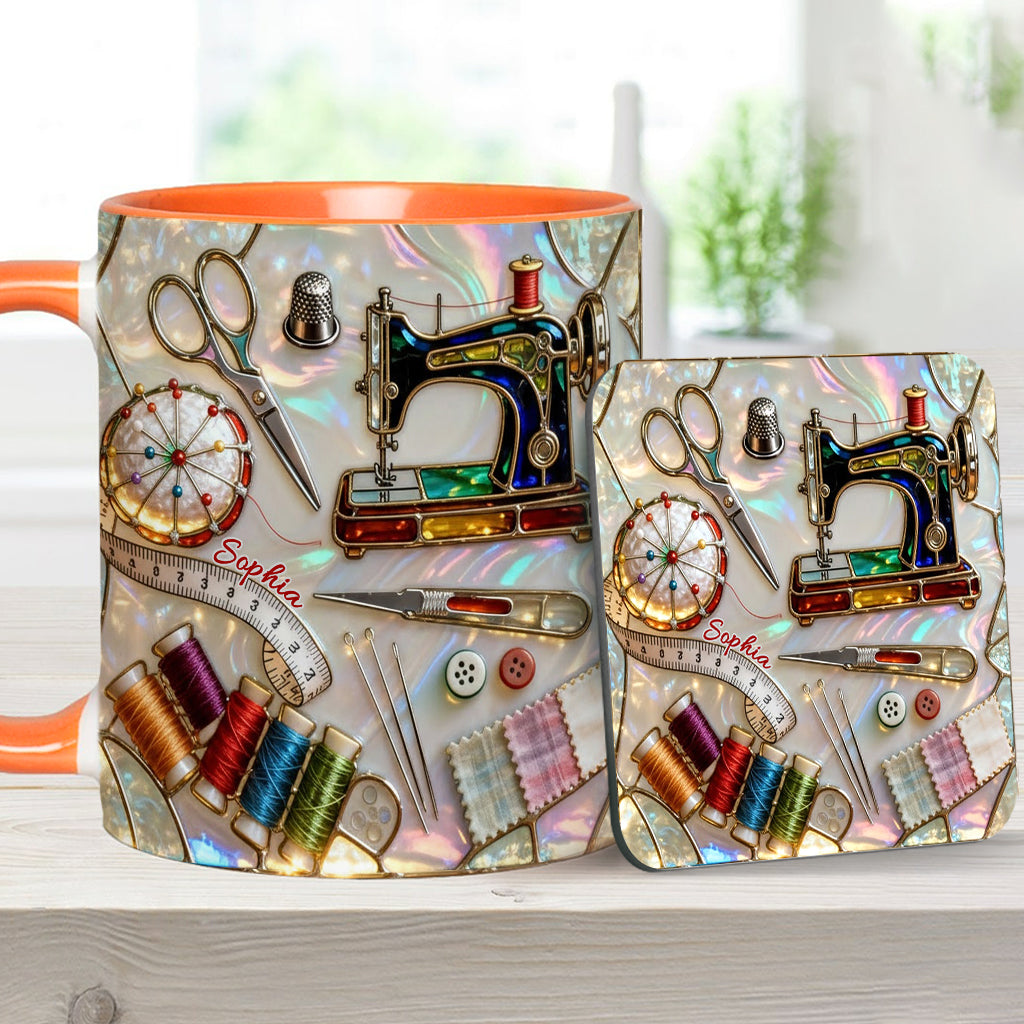 Love Sewing - Personalized Sewing Accent Mug & Coaster