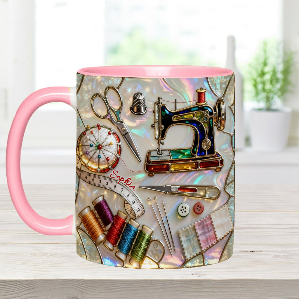 Love Sewing - Personalized Sewing Accent Mug & Coaster