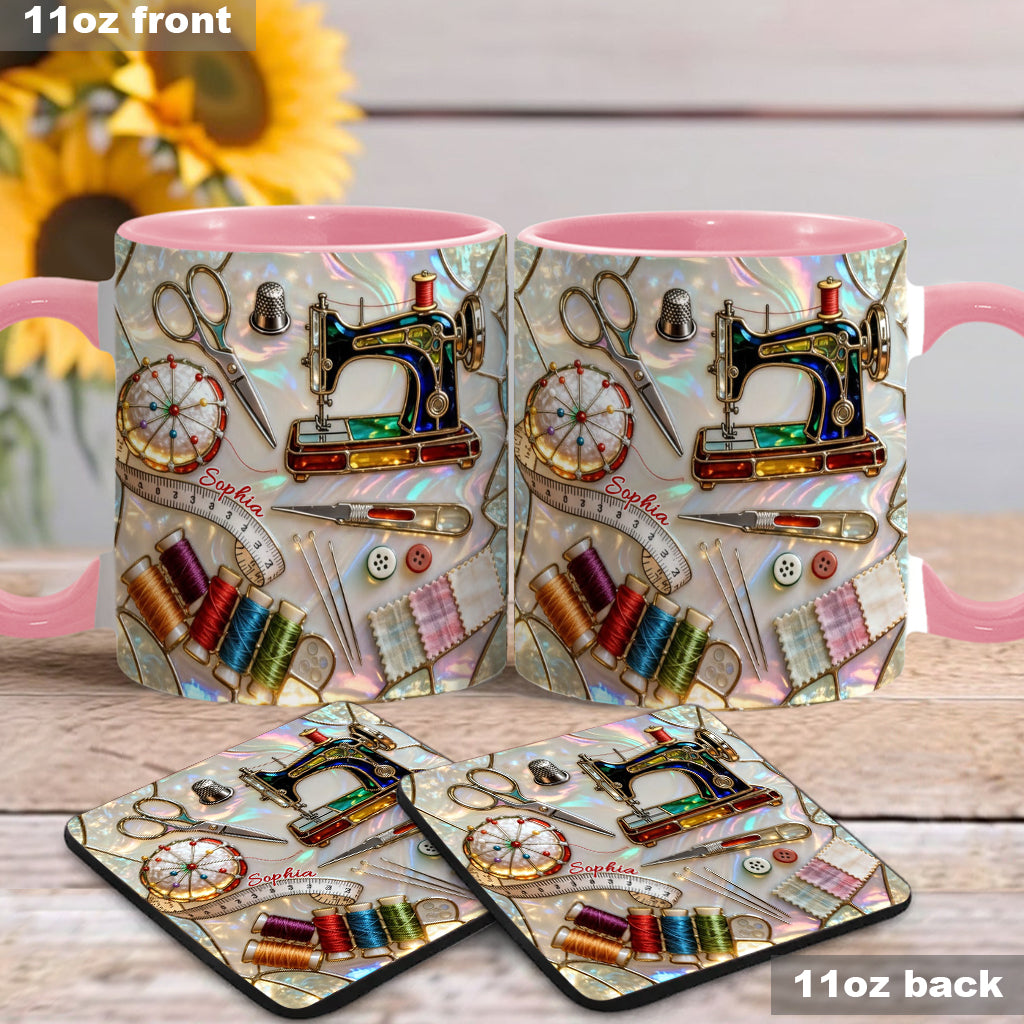 Love Sewing - Personalized Sewing Accent Mug & Coaster