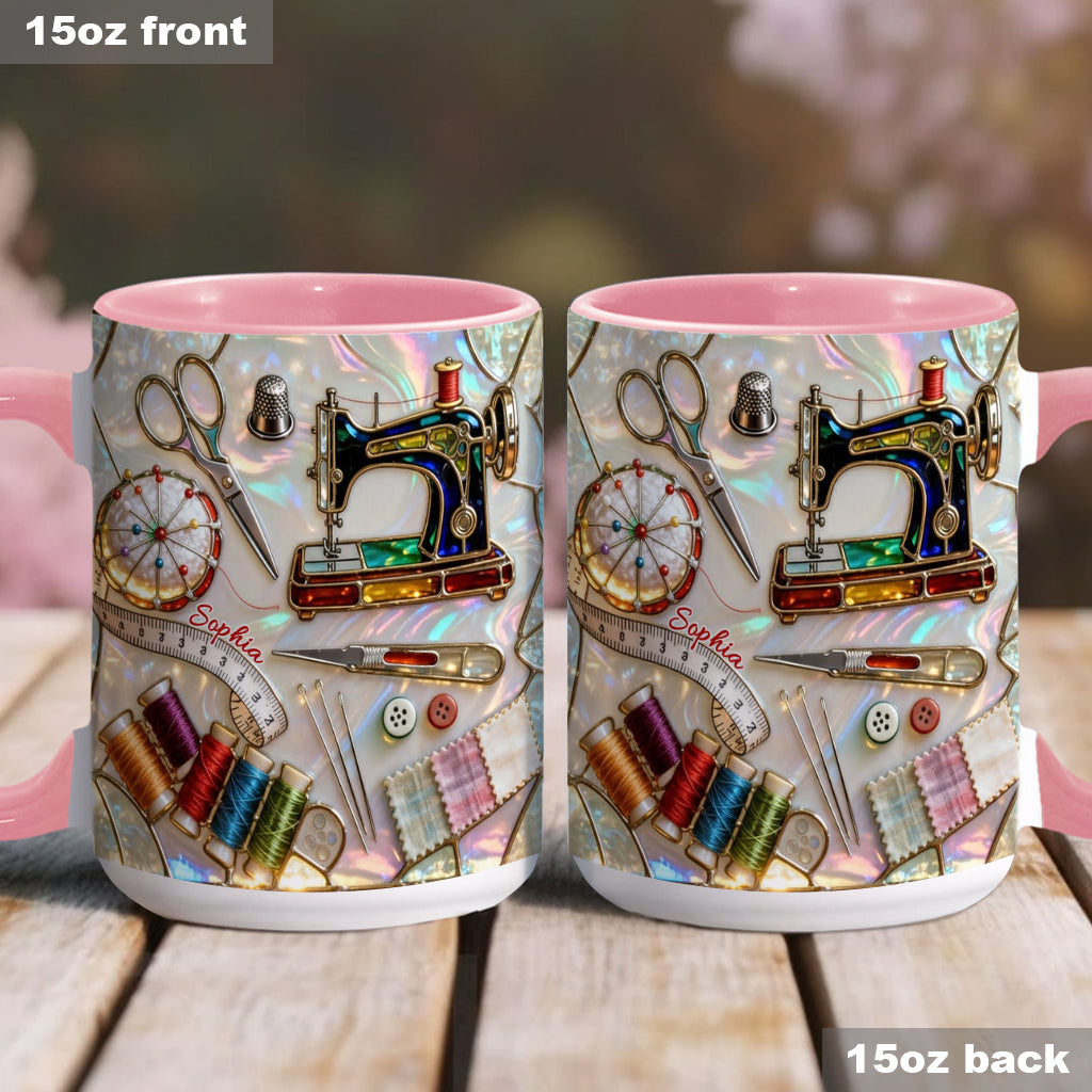 Love Sewing - Personalized Sewing Accent Mug & Coaster