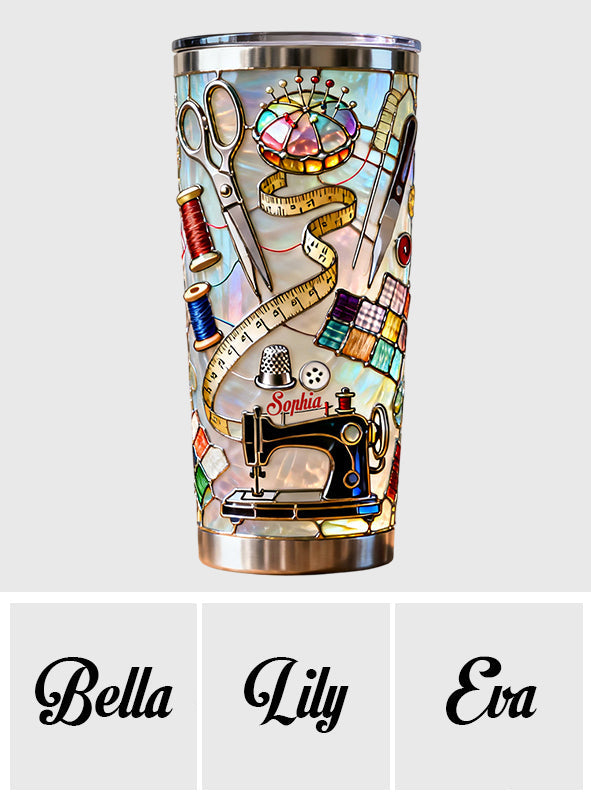 Gobelet isotherme personnalisé « J’adore coudre »