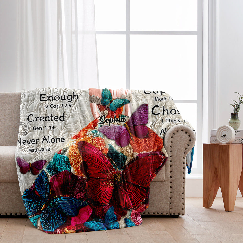 God Says You Are - Personalized Butterfly Blanket