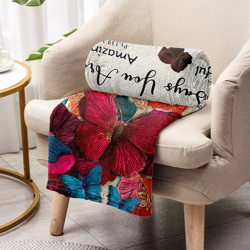 God Says You Are - Personalized Butterfly Blanket
