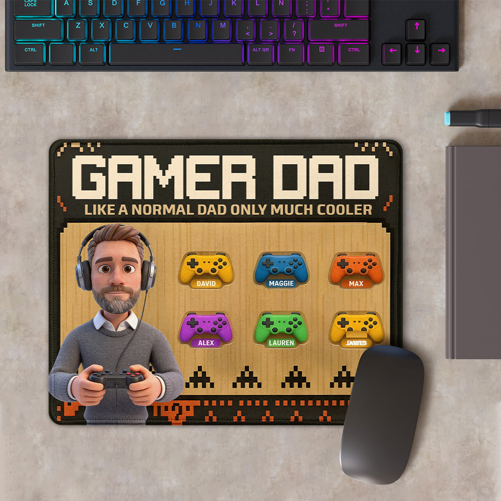 Papa Gamer - Tapis de Souris de Jeu Personnalisé
