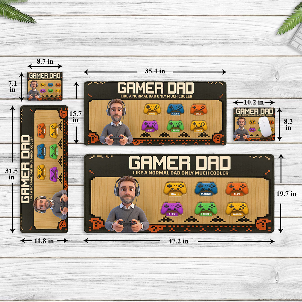 Papa Gamer - Tapis de Souris de Jeu Personnalisé