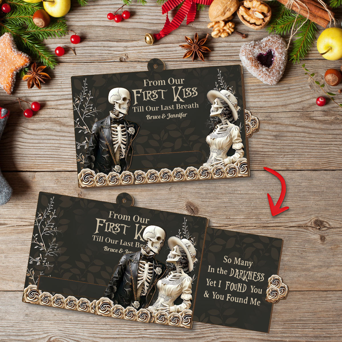 From Our First Kiss - Personalized Couple Sliding Ornament