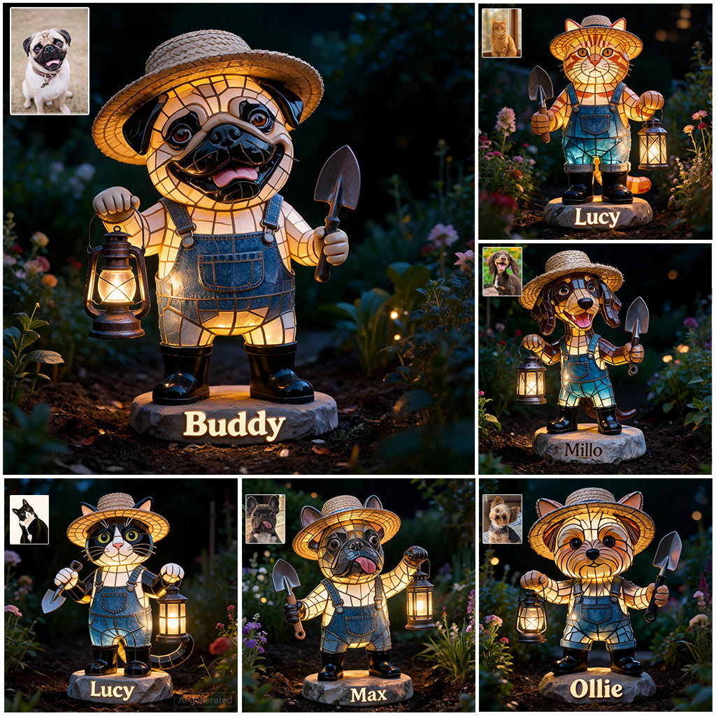 Individuelle Foto-Garten-Dekoration - Personalisierte Hundesolar-Acrylleuchte