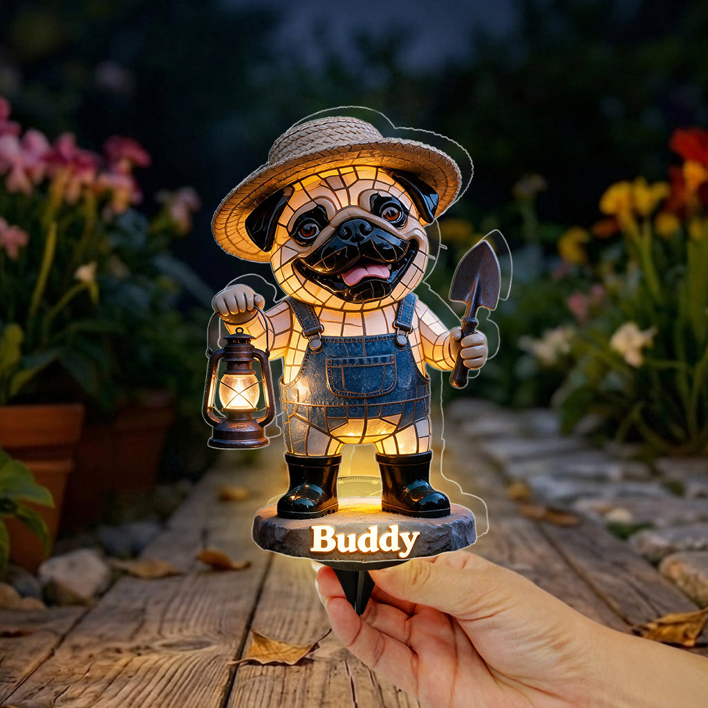 Individuelle Foto-Garten-Dekoration - Personalisierte Hundesolar-Acrylleuchte