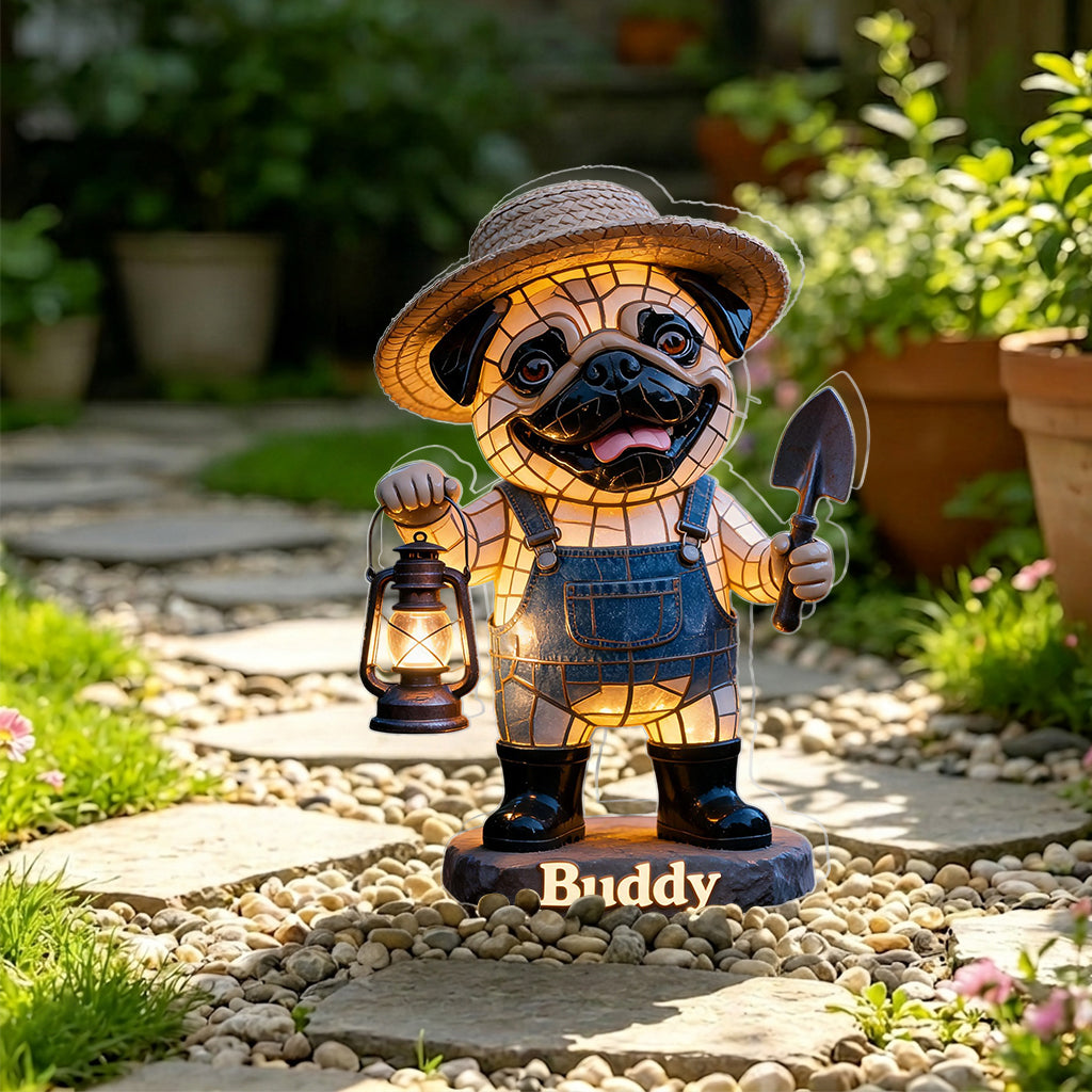 Individuelle Foto-Garten-Dekoration - Personalisierte Hundesolar-Acrylleuchte