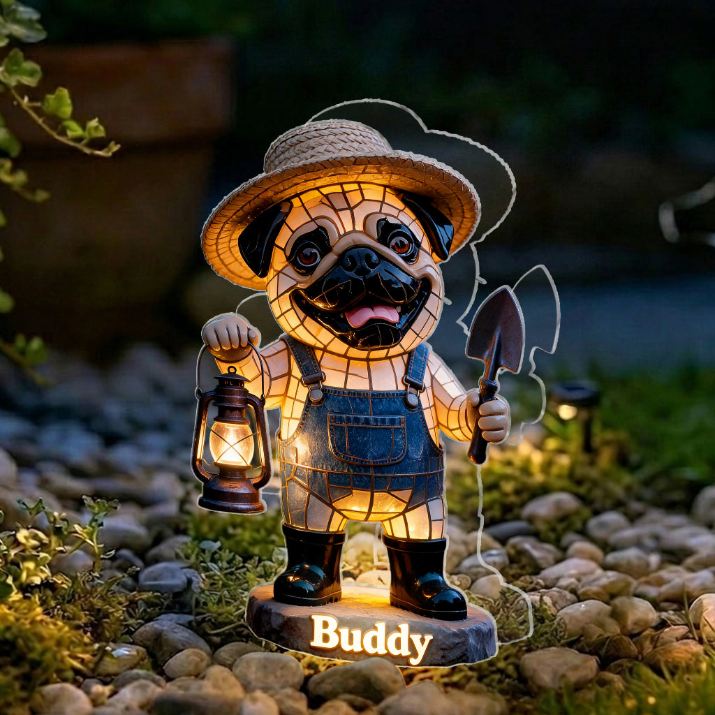 Individuelle Foto-Garten-Dekoration - Personalisierte Hundesolar-Acrylleuchte