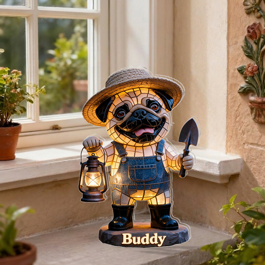 Individuelle Foto-Garten-Dekoration - Personalisierte Hundesolar-Acrylleuchte