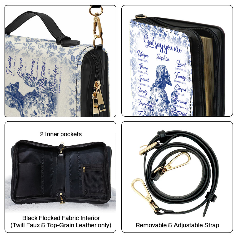 Dieu dit que tu l'es - Étui de Bible en cuir chrétien personnalisé