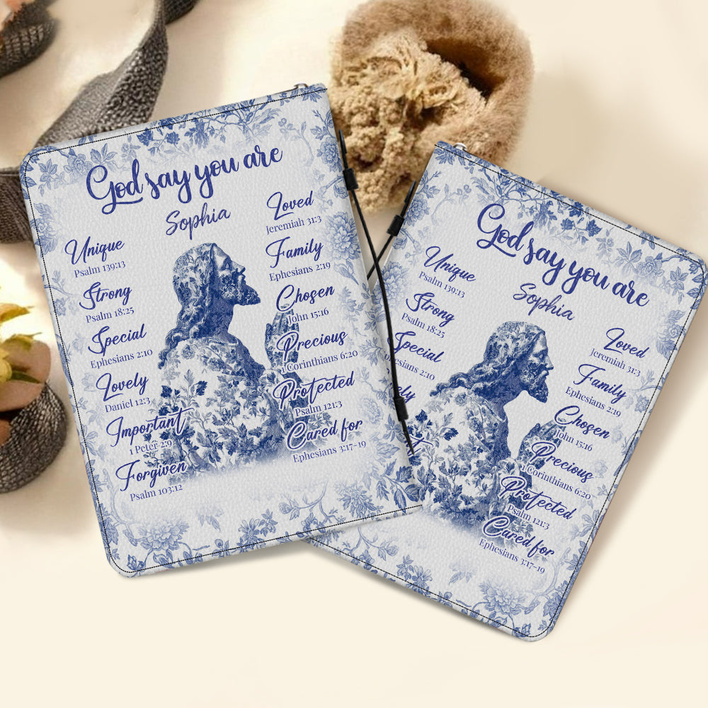 Dieu dit que tu l'es - Étui de Bible en cuir chrétien personnalisé