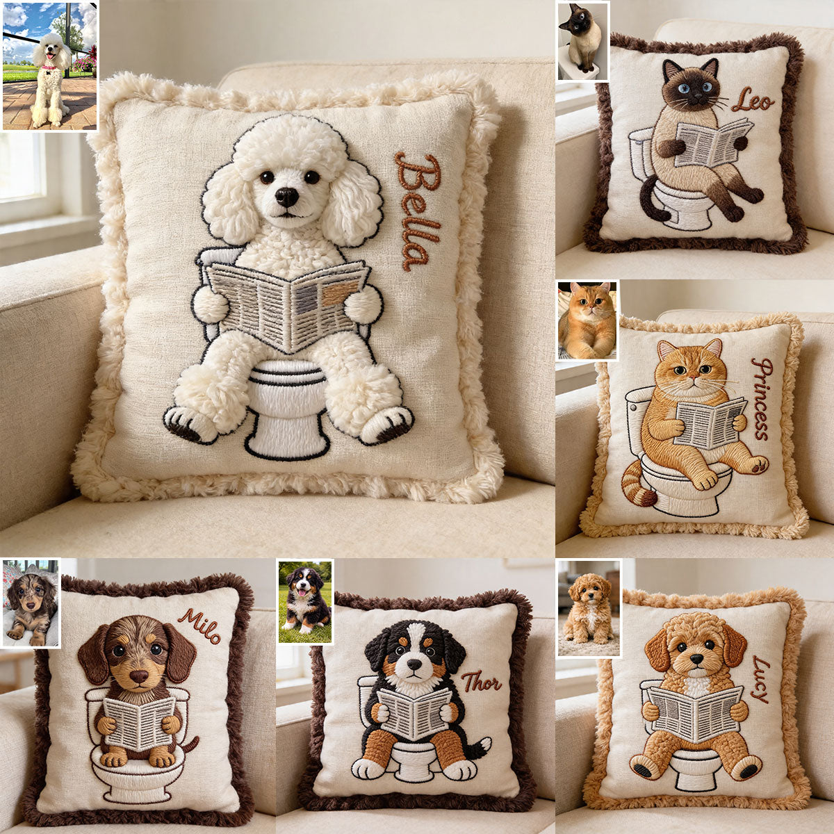 Personalisierter Lustiger Haustierfoto - Individuelles Hundekissen
